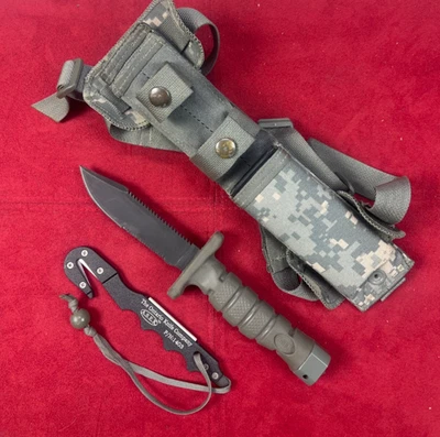 Ontario OKC ASEK Aircrew Survival & Egress Knife w/ Strap Cutter OD Green USA - Image 1 of 4