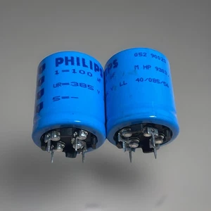 2 pezzi - PHILIPS HP 052 - 100uF 385V - 4 pin - NUOVO NOS testato - Foto 1 di 3