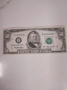 1993 ULYSSES GRANT $50 "Small head" STAR NOTE - Picture 1 of 2