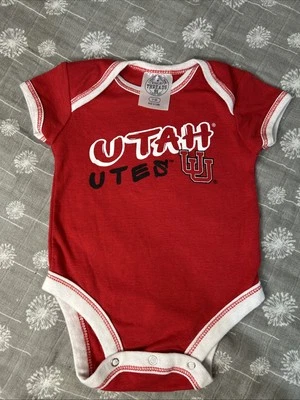 Utah Utes One Piece Outfit-U of U-University of UT Infant 0-3 Months Red White - Image 1 of 3