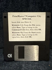 Disquette spéciale vintage PrintMaster/Computer City (Windows 3.1/95) - Photo 1/2