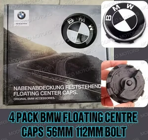 BMW 4 PACK 56MM FLOATING LEVEL ALLOY WHEEL CENTRE CAPS HUBCAPS 112 Bolt Pattern - Picture 1 of 3