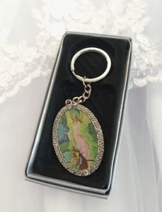 12PC Oval Guardian Angel Baptism Party Favors Keychain Recuerdos Bautizo - Picture 1 of 1