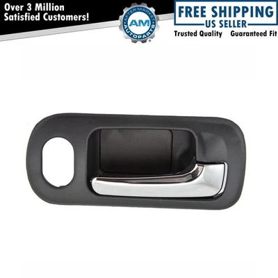 Manija de puerta interior delantera izquierda cromada y negra para Honda Civic 2001-2005 Foto 1 de 4