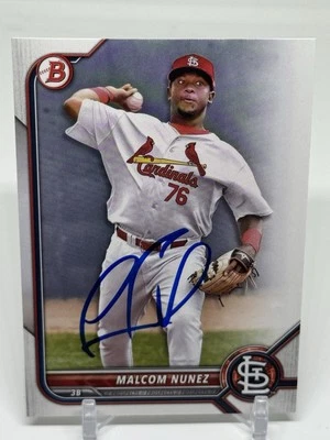 2022 Bowman #BP-42 Malcolm Nunez St. Louis Cardinals SIGNED - Image 1 of 2