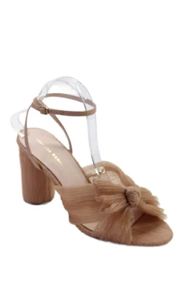 Loeffler Randall Mujer Camelia Plisado Lazo Tacón con Correa para el Tobillo - Talla Belleza Foto 1 de 4