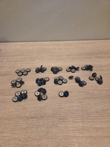 62 Satin Fabric Front Metal Back Buttons Navy Blue Metal Hook Back 19mm 3/4" - Picture 1 of 4