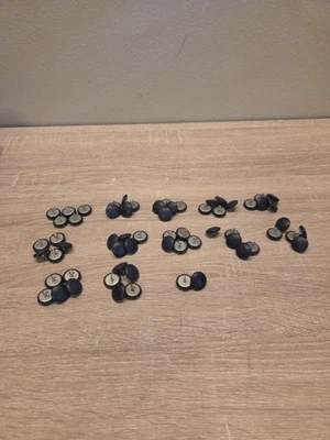 62 Satin Fabric Front Metal Back Buttons Navy Blue Metal Hook Back 19mm 3/4" - Image 1 of 4