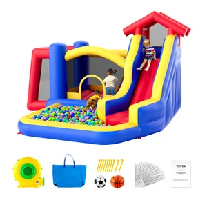 VEVOR Inflatable Bounce House Bouncy Jumping Castle with Blower Slide for Kids - Picture 1 of 12