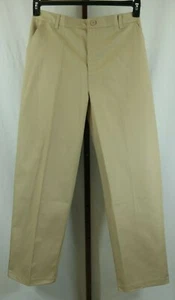 Real School Boys Beige Flat Front School Uniform Pants Size 20 Husky NEW - Picture 1 of 4