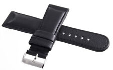 Grimoldi 22mm Black Alligator Leather Watch Band W/ Silver Buckle 