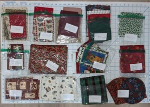 Fabric Christmas Groups Less than Yard, Fat Qtrs and/or remnants: Price per Lot - Picture 1 of 42