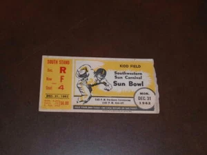 VINTAGE 1962 SUN BOWL FOOTBALL TICKET STUB WEST TEXAS A&M VS OHIO - Bild 1 von 2