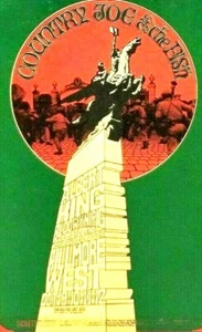 Country Joe & The Fish - Bill Graham 7" X 4 5/8" Flyer Postcard 1967 RARE (A30 - Picture 1 of 3