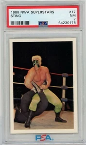 STING 1988 Wonderama NWA SUPERSTARS #17 wrestling ROOKIE card RC PSA 7 NM - Picture 1 of 2