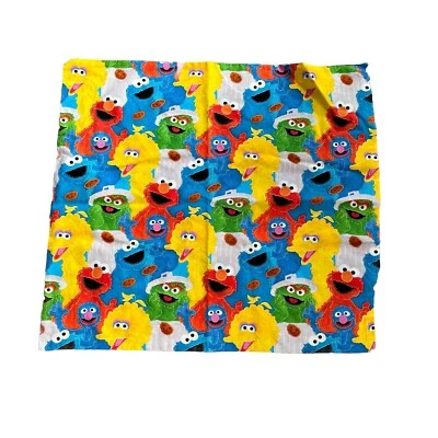Funda de almohada Sesame Workshop 2011 falsa hecha a mano 22”x20” algodón multicolor olmo  Foto 1 de 4