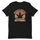 Funny Marijuana Shirt World's Dopest Boyfriend T-Shirt Retro Stoner 420 Weed Tee