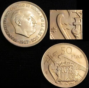 SPANIEN, FRANCO-8, 50 PESETEN 1957*71, PLUS, ORIGINAL GLANZ, BANKFRISCH. - Bild 1 von 1