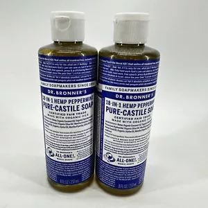 Dr Bronner's 18 in 1 All Purpose Hemp Peppermint Pure-Castile Liquid Soap 8 Oz - Picture 1 of 3