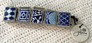 Neu Jilzara blau Designs Quadrate Stretch Armband  - Bild 1 von 15