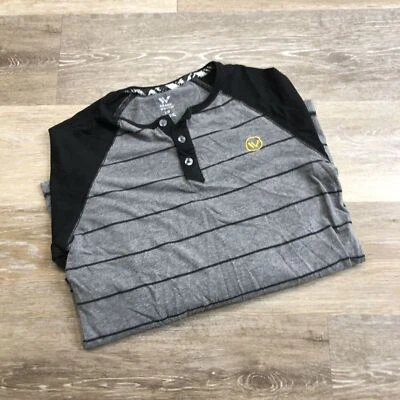 Camisa Pullover SHAUN WHITE Botón Frontal Gris Rayas Niño Talla Grande Foto 1 de 4