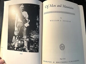 First Edition Volume Of “Of Men and Mountains” by William O.Douglas Harper Bros. - Picture 1 of 6