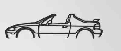 Honda Del Sol Silhouette Line 2d Wall Art Decor - Image 1 of 2