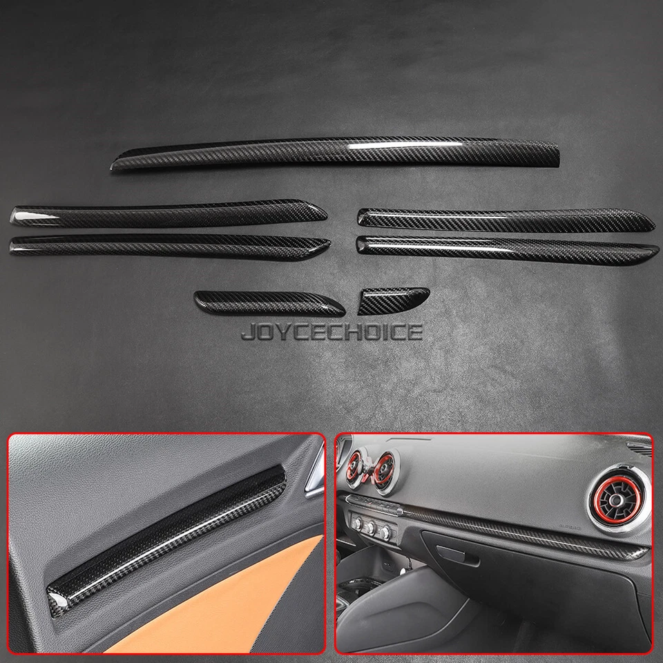 7pcs Interior Dashboard Door Panel Trim  For Audi A3 S3 RS3 8V Real Carbon Fiber - Image 1 of 4