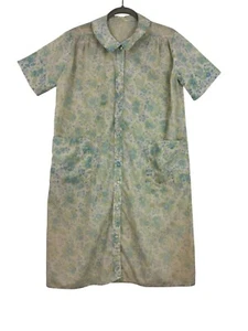 Vintage House Dress Women's Large Short Sleeve Snap Front Floral Granny Core - Picture 1 of 12