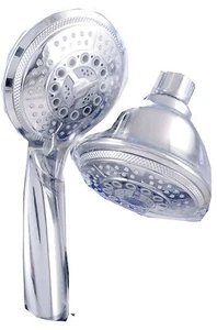 LDR EXQUISITE 5-Function Dual Shower Head Massage Showerhead w 60" Hose Chrome - Picture 1 of 3