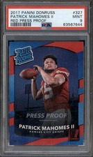 2017 Donruss Red Press Proof #327 Patrick Mahomes II RC Rookie PSA 9