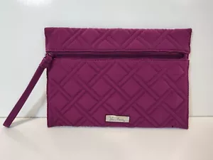 Vera Bradley Slim Wristlet Clutch Plum 6" Strap 10x7 NWOT Quilted - Picture 1 of 4