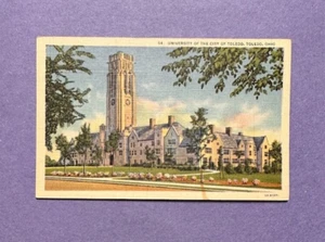 Cartolina, Università di Toledo, Toledo, Ohio, University Hall, vintage anni '30 - Foto 1 di 2