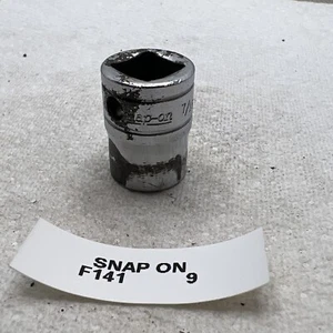 Snap-on 3/8" Drive 12-Point 7/16" F141 Shallow Socket Previous Owner Markings - Picture 1 of 7