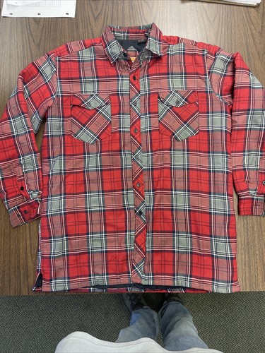 Giacca Hugo Valentino vintage uomo XL T plaid fienile trapuntata tasche isolate rossa