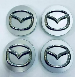 MAZDA ALLOY WHEEL CENTRE CAPS HUB 56mm Fits 3 5 6 MX-5 CX-3 CX-30 CX-5 RX-8 - Picture 1 of 4