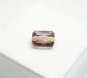 Bi-Color Tourmaline - Pink-Peach - 2.43ct Octagon Scissor Cut - 8.3x6mm Gemstone - Picture 1 of 9