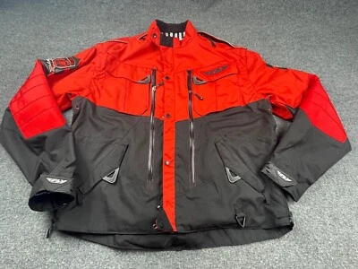 FLY RACING Patrol Motorcycle Jacket Men's 2XL Red Black Mesh Back Rider Buckle - Image 1 of 4