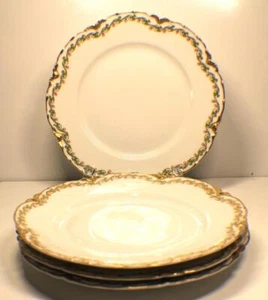 Juego de 4 PLATOS DE ALMUERZO Haviland & Co ""Clover Leaf"" 8,5" Limoges Schleiger #98 - Imagen 1 de 5