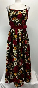 Vintage 50’s Carlye Floral Maxi Midi Dress Sleeveless Party Formal HTF Rare Belt - Picture 1 of 12