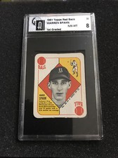 1951 Topps Red Back Baseball #30 Warren Spahn 1st Graded NrMt/Mt GAI 8 - PSA 8