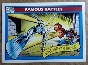 1990 Marvel Universe Card 116 SILVER SURFER VS THANOS. Free New Top Loader. - Picture 1 of 3