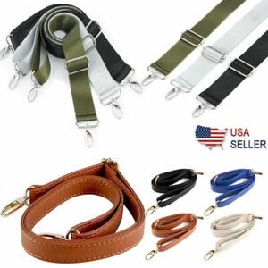 PU Leather Nylon Shoulder Bag Strap Crossbody Adjustable Belt Replacement Handle - Picture 1 of 25