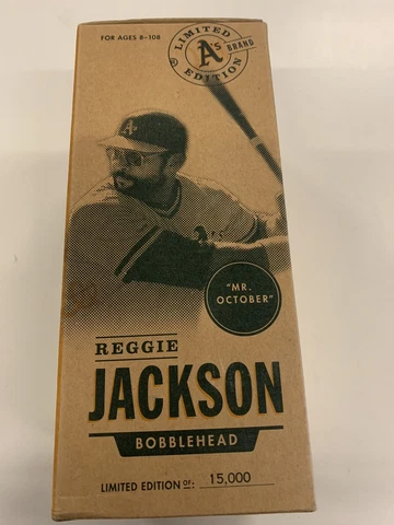 Athletics A's REGGIE JACKSON 2004 BOBBLEHEAD BRAND NEW PRISTINE MLB HOF SGA W/ti Cover