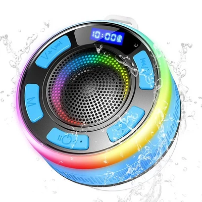 PRSCFUM Bluetooth Shower Speaker, Portable Shower Speakers IP7 Waterproof with Suctio...