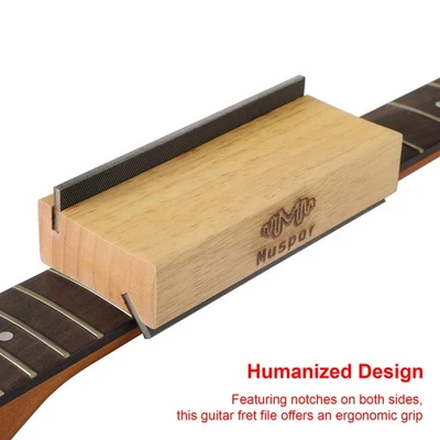 Muspor Guitar Fret End Dressing File Olive Wood 35/90 Degree Luthier File Tool - Image 1 of 4