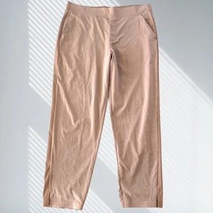 athleta brooklyn ankle pants womens 14 blush pink textured lightweight minimalis - Picture 1 of 5