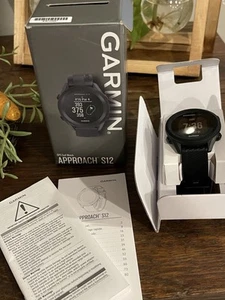Garmin Approach S12 GPS Golf Watch Black 010-02472-00 New In Box - Picture 1 of 7
