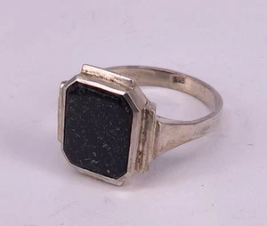 Art Déco Silberring Granit 835 Silber, RG 60 (AT 279) - Bild 1 von 4