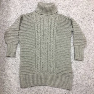 Lanidor Oversize Jumper Womens Medium Grey Chunky Knit Funnel Neck Extra Long - Picture 1 of 19